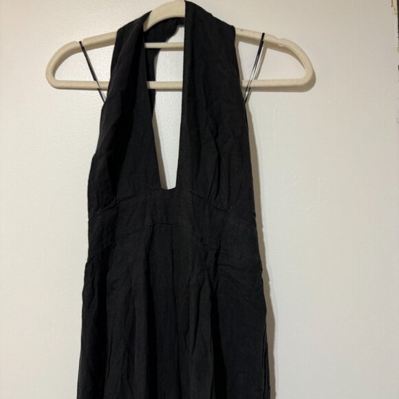 ✨🖤 Anthropologie Mock-Neck Plunge Black Jumpsuit - Size L🖤✨ - Picture 8 of 12